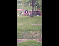 Four friends tiktok dance beer pong table 