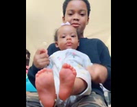 Little boy makes baby girl dance savage 