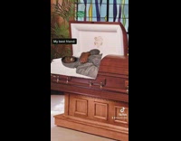 Collab BitchIG2 - Guy in black jacket pretending to sing at friends funeral 