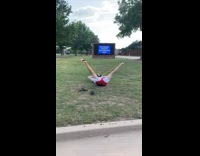 Failed foot slingshot waterballoon hits face