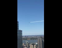 Two different jets stream over nyc river