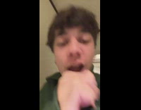 Grey cat sitting in bathroom on wet sink