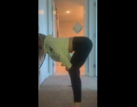 Woman twerks and flips toilet roll on back