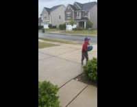 Boy turns around shoot ball from behind