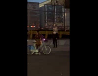 People in costume weird street video shoot