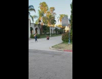 Woman blue outfit raise hand and lift feet