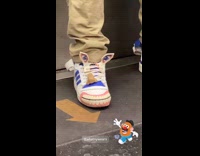 Man wearing adidas x kerwin frost