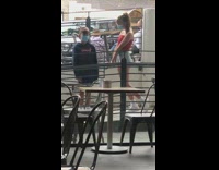 Girl phone on shoulder brother tiktok dance 