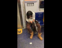 Man lights up jacket inside the train