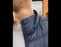 Photographer girl stand ledge cup orange wall