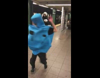 Collab Subway_Creatures - man spinning in blue outfit  dreidel