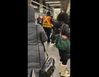 Collab Subway Creatures - Man plays accordion in the middle of subway station