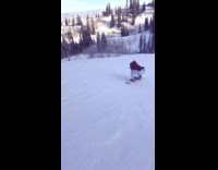 Woman pretending snow is coke 