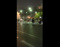 Line of people in the middle of the street for a photoshoot