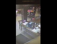 Guy misses chair falls down fail restaurant