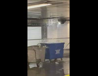 Leaking ceiling creates floods of puddles at station 