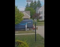 Amazon prime truck reverse knock over mailbox