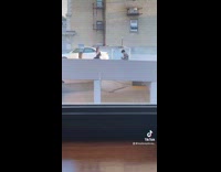 Compilation of people at on the rooftop parking lot photo shoot