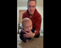 Dad leave ask audience to watch baby