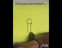 Guy draws how men were created 