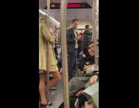 Collab Subway Creatures - purge announcement on subway train