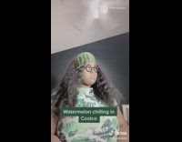 How dad hits watermelon at costco girl