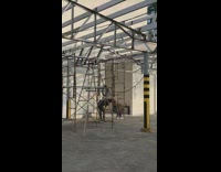 Construction site photoshoot adidas track pants 