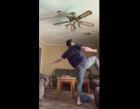 Guy toilet paper fan break light