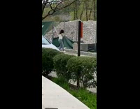 Girl tiktok dance tripod ring light street