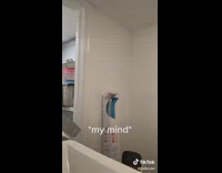 Lady Washes Face Finds Faucet and Scares Herself
