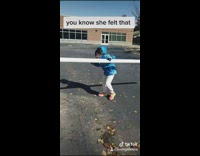 Girl does limbo hits head parking arm