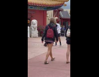 Woman pink shirt lie down ground pictorial