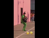 Man track suit fall green suit wall