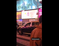 Maybach car bounces at the Times Square