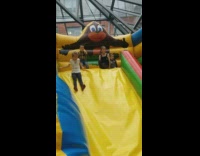 Kid faceplants after getting too excited going down slide