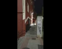 Guy jumps on rollerskates falls fail