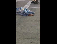 Woman photo shoot park homeless person sleep