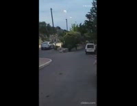 White shirt waiter runs around plate food 