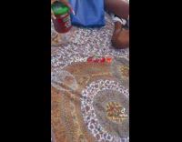 Group of friends bring different picnic items based on color 