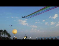 Airplanes jets fly colorful rainbow contrail trail 