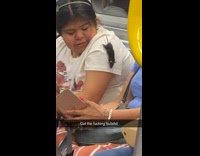 Collab Subway Creatures - Woman ignore girl with rat on shoulder