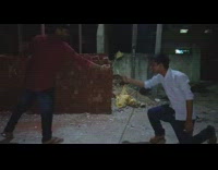 Guy lights fire cracker then throws it back at his friend