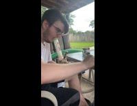 Guy smokes weed blows out pool noodle