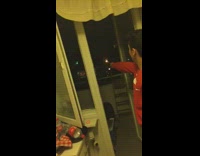 Guy shoots firework rocket stick off balcony, gets stuck and explodes in kitchen
