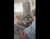 Collab KaleSaladIG - Dog grabs hand when guy stops scratching