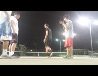 Friends spin water bottle tennis ball fail 