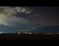 Northern lights with lightning strike timelapse video