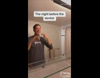 Guy brushes teeth floss mouth wash