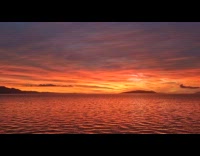 Beach sunset view from the hotel window