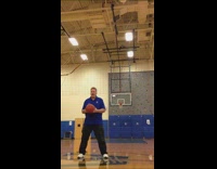 Old guy does basketball trick shot from half court